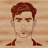 Geometric Male Figure Design A male figure in simple, geometric shapes.