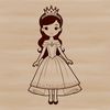 Royal Beauty SVG Icon A young female princess with royal attire, suitable as a vector design element.