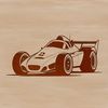 A stylized illustration of a racing car, designed as a vector graphic suitable for various uses.