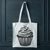 Delicious Single Serving Cake Art A stylized illustration of a single serving cupcake on a white background, designed as vector art.