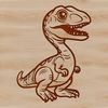 An SVG design of a cute dinosaur character for craft projects and digital art.