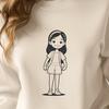 Stylized Girl Vector Illustration An SVG image of a stylized girl designed with precision for various applications.