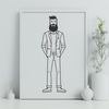 Free Male Clip Art Vector Design A male figure with a full beard depicted in a simple vector style suitable for use in various design applications.