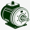 Machine Blueprints A detailed illustration of a motor, created as an editable vector graphic.