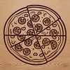 A high-resolution digital illustration of a traditional-style pizza with various toppings.