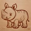 An illustration of a rhino, a large wild animal native to Africa, depicted in simple vector lines.