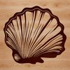 Beautiful Seaside Shell Clip Art An SVG graphic representation of a seashell, suitable for digital designs and crafts.