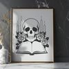 Illuminated Skull Clip Art A gothic-style skull with intricate details, illuminated by a candle flame in the background.