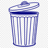 Digital Bin Graphics A graphic representation of a trash can with a simple design, suitable for digital use.