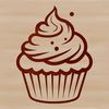 A vector illustration of a single serving dessert cake on a plate.