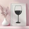 Elegant Single Serving Wine Illustration An illustration of a single serving of wine in a transparent glass.