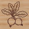 Radish Illustration for Food Labels A simple illustration of a radish, suitable for various uses such as food labeling or DIY crafts.