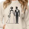 Beautiful Wedding Couple Silhouette A wedding illustration featuring a bride and groom embracing.