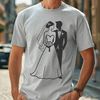 Beautiful Wedding Vector Art Design A vector illustration of a bride and groom in a romantic setting.