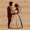 Beautiful Wedding Illustration SVG A stylized illustration of a bride and groom, ideal for use in various digital formats including SVG, PDF, and PNG.