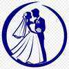 Romantic bride and groom illustration Wedding illustration featuring a bride and groom in a romantic setting