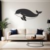 Beautiful Whale Silhouette A detailed illustration of a whale in black and white silhouette.