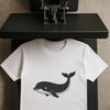 Whale Silhouette SVG Cut File A detailed illustration of a whale in silhouette form, suitable for digital cutting machines like Cricut.