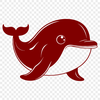 Detailed vector illustration of a whale in silhouette form