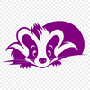 Skunk Behind the Tree Vector Art A wild animal skunk peeking out from behind a tree.