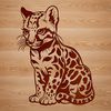 Detailed Big Cat Illustration SVG A close-up of an ocelot's face and body in a detailed illustration style.