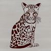 Fierce Wildlife Silhouette A sitting big cat with a wild animal's distinctive markings, suitable for vector art and commercial or personal use.