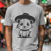 A nocturnal wild animal wearing a hat in a digital illustration.