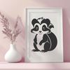 Simple Skunk SVG Design A digital illustration of a skunk in a simple design style.