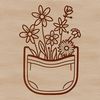 Blooming Pocket Illustration A stylized illustration of a pocket featuring a cluster of wild flowers in bloom.
