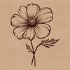 A detailed illustration of a wild flower with intricate petals and center, suitable for vector graphics and design.