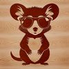 Cute Possum Wearing Shades A cartoon possum character wearing trendy sunglasses in a fun, vector design.