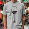 Glass of Wine SVG Icon Wine bottle in a glass on a white background.