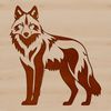 Wild Animal Vector Art Free Download A standalone wolf figure depicted in vector art form, suitable for cutting machines like Cricut or laser cutters.