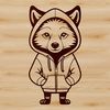 Majestic Standing Wolf Illustration A detailed illustration of a standing wolf, suitable for vector art and design.