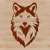Wolf Portrait SVG Design A detailed illustration of a wolf's head, suitable for vector graphics and cutting machine designs.