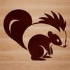 Wild North American Skunk SVG A black and white illustration of a skunk, a type of wild animal found in North America.