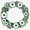 Traditional Hand-Drawn Flower Garland A hand-drawn floral design in vector format, resembling a traditional circular wreath.