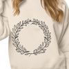 A floral wreath design created using vector art, suitable for various digital formats including PNG, PDF, and DXF.