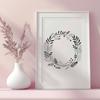 Free SVG Cut File for Laser Cutter Projects A floral wreath designed as a vector art template suitable for cutting machines and laser cutters.