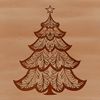 Festive Holiday Tree Decoration A festive evergreen tree decorated with ornaments and lights for the holiday season.