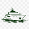 Vessel Silhouette with Sails An outline vector design of a vessel with mast and sails.