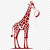 Giraffe Silhouette Design A stylized illustration of a giraffe in a safari setting.