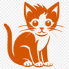 Artistic Sitting Kitten - SVG Digital File