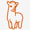 Standing Llama Digital Artwork - SVG Free Download