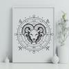 Artistic Zodiac Symbol In PDF - Free Digital Download