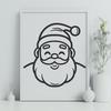 A simple line drawing of Father Christmas's head, suitable for vector design and cutting machine projects.