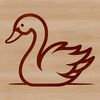 Adorable Bird Illustration A simple line drawing of a cute swan in a single color.