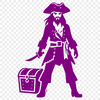 A vector illustration of a pirate in silhouette form, suitable for commercial and personal use.