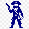 A high-resolution vector illustration of a Pirate character in a bold silhouette style.