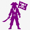 A stylized illustration of a pirate in an SVG format, suitable for cutting machines and vector graphics.